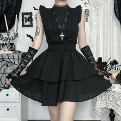 Cap sleeve ruffle smocked mini dress