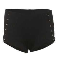 Rivet low rise ruched solid short pant