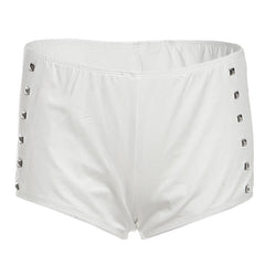Rivet low rise ruched solid short pant