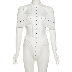 Off shoulder halter self tie solid pant set