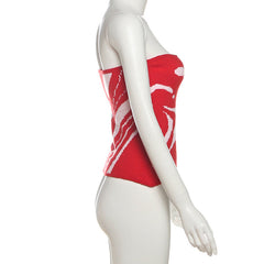 Contrast knitted backless tube top