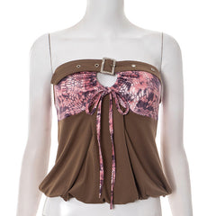 Print hollow out buckle tube cut out top