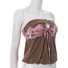 Print hollow out buckle tube cut out top