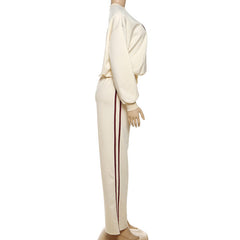 Crewneck long sleeve letter pattern drawstring pant set
