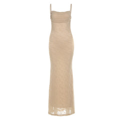 Ruched self tie lace hem backless cami mini dress