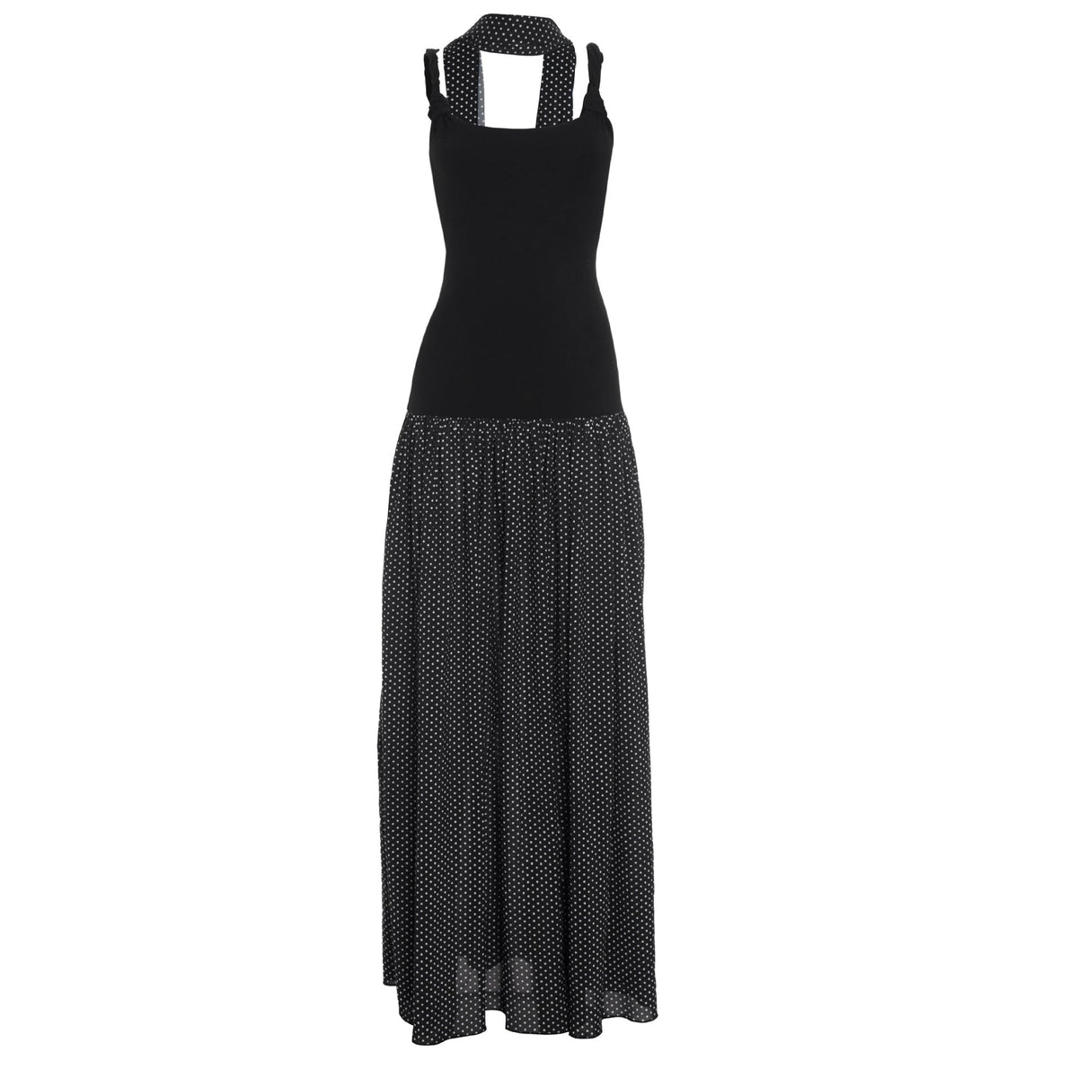 U neck polka dot cami maxi dress