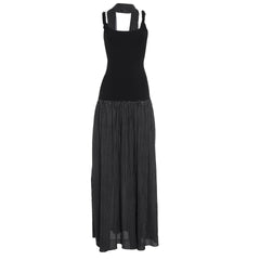 U neck polka dot cami maxi dress