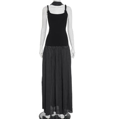 U neck polka dot cami maxi dress
