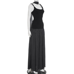 U neck polka dot cami maxi dress