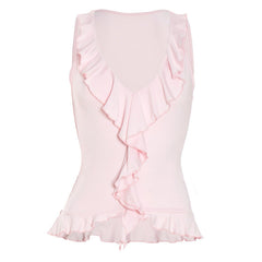 V neck ruffle tank top