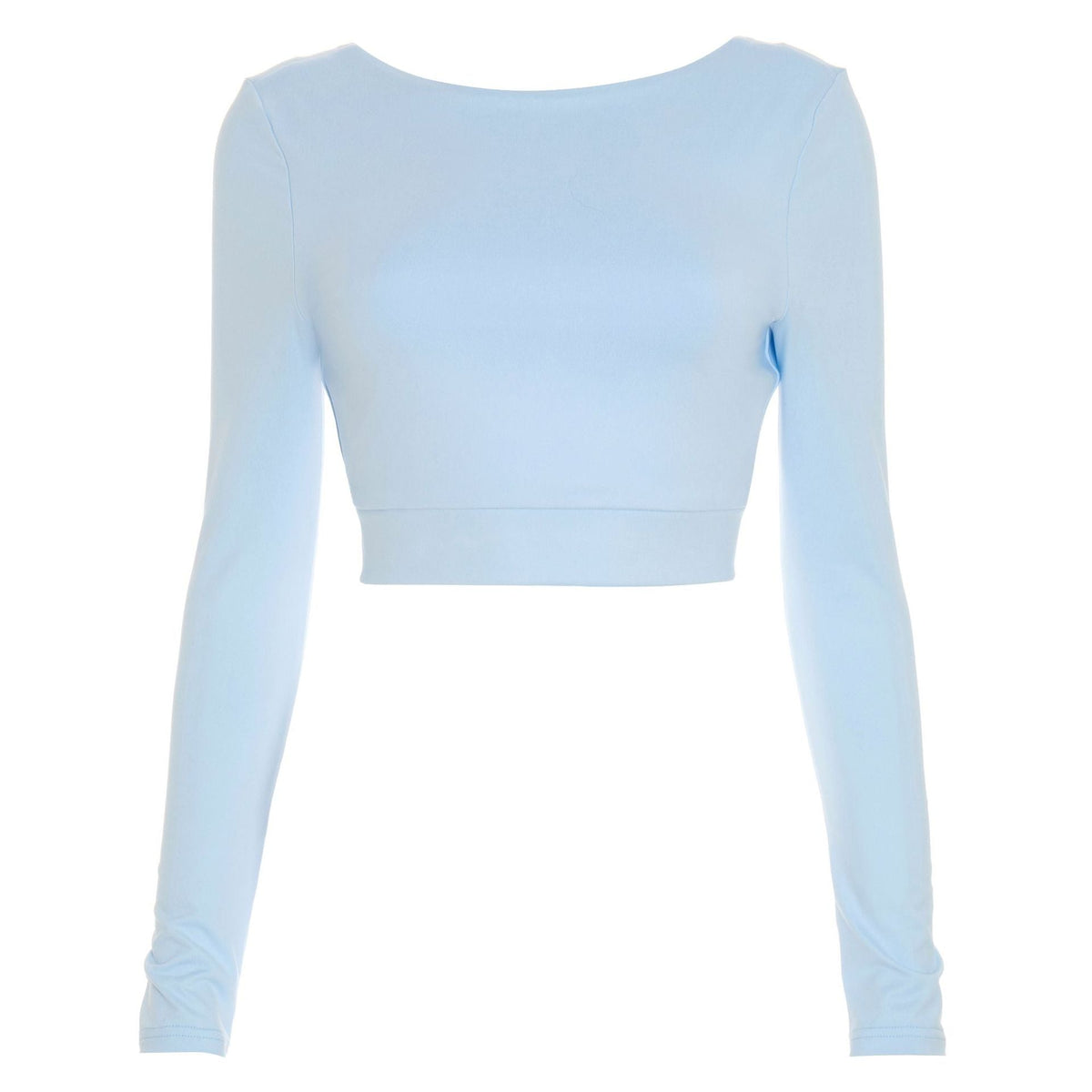 Long sleeve backless button crop top