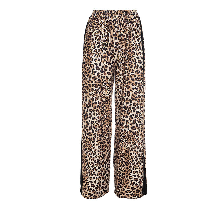 Leopard print pocket medium rise pant