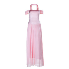Off shoulder mesh maxi dress