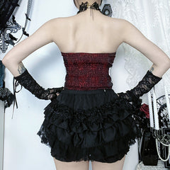 Skeleton hand pattern corset button top