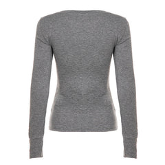Long sleeve crewneck letter print top