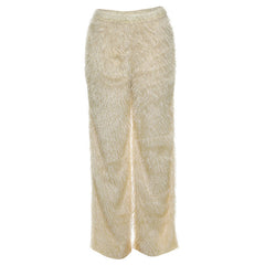 Fluffy solid medium rise straight leg pant