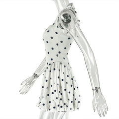 Halter polka dot backless mini dress