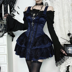 Long flared sleeve ruffle lace hem top