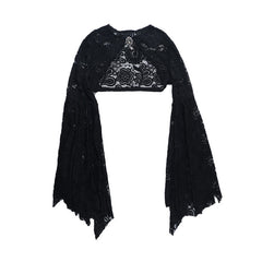 Long flared sleeve lace shrug top