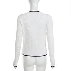 V neck long sleeve knitted top