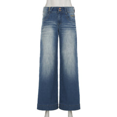 Button zip-up medium rise jeans