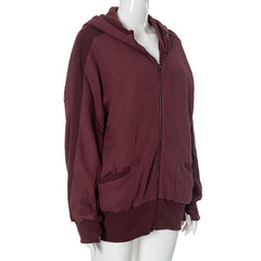Hoodie zip-up long sleeve gloves pocket top