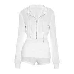 Hoodie zip-up long sleeve drawstring pant set