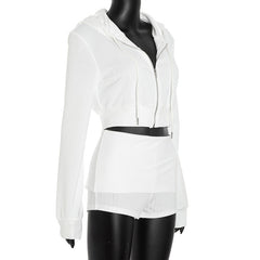 Hoodie zip-up long sleeve drawstring pant set