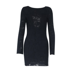Long sleeve backless mini dress