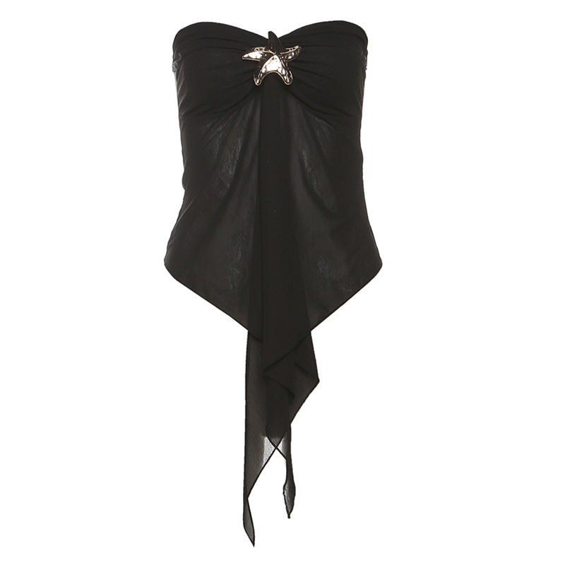 Sweetheart neck ruched solid tube top