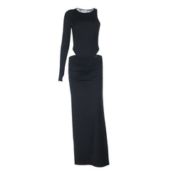 Long sleeve crewneck lace maxi skirt set