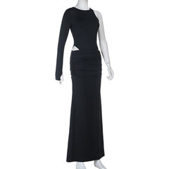 Long sleeve crewneck lace maxi skirt set