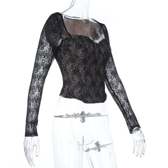 Long sleeve lace corset zip-up top