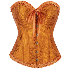 Sweetheart neck lace up corset button ruffle top