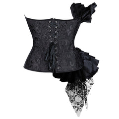 Sweetheart neck ruffle lace up corset top
