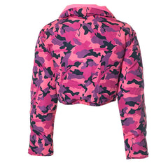 Camouflage long sleeve zip-up 2-way coat top