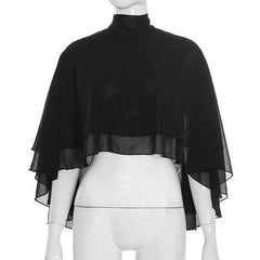 Chiffon self tie shrug top