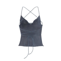 Glitter cross back backless cami top