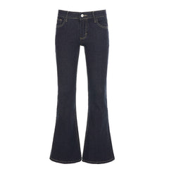 Low rise pocket zip-up jeans