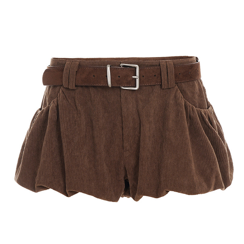 Corduroy low rise short pant
