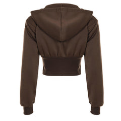 Hoodie long sleeve zip-up top