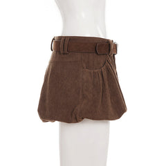 Corduroy low rise short pant