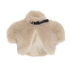Short sleeve fluffy cargo crop top