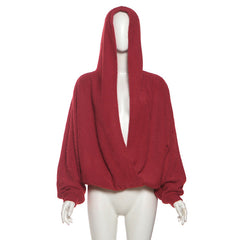 Long sleeve hoodie low cut top