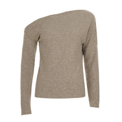 Long sleeve waffle irregular solid top