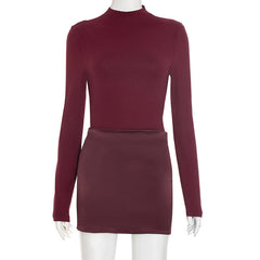 Long sleeve crewneck zip-up button mini dress