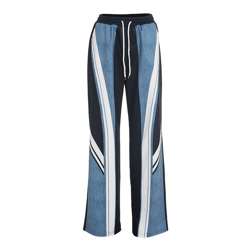 Drawstring pocket medium rise straight leg pant