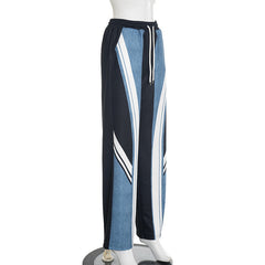 Drawstring pocket medium rise straight leg pant