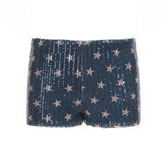 Glitter star print low rise short pant