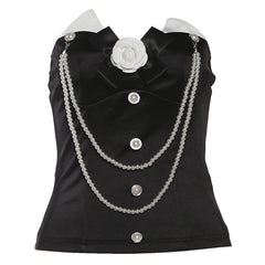 Flower applique beaded tube top